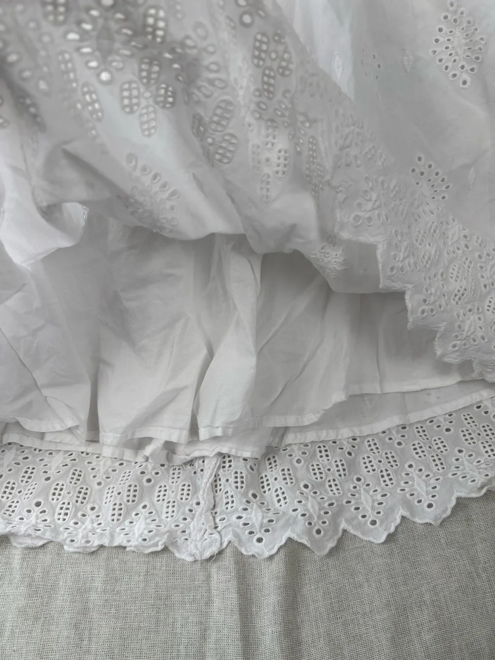 White Eyelet 100% Cotton Eyelet Lace Dress Girls Size 10 Heirloom Garden Party